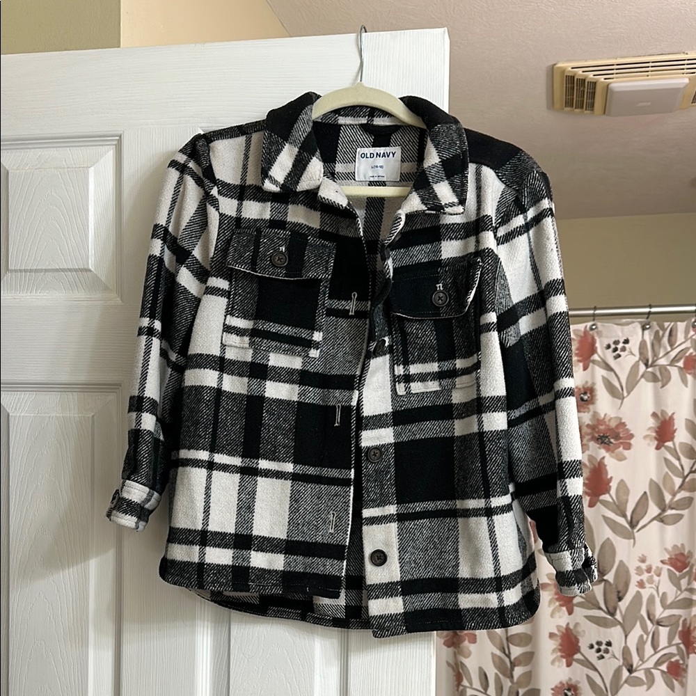 Old Navy Kid's Black and White Plaid Jacket
